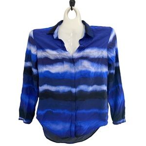 Anthropologie Cloth & Stone ombré tie dye striped button down shirt